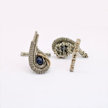 Load image into Gallery viewer, Blue Star Sapphire Cufflinks