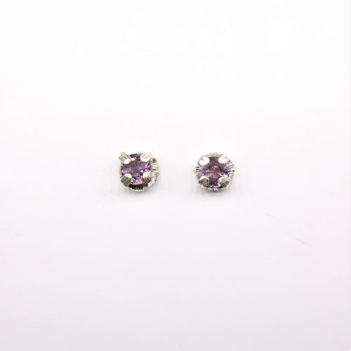 Purple/Gray Spinel Post Earrings