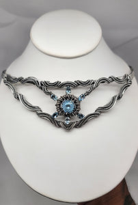 "Diana Celeste" - Blue Topaz Choker Necklace