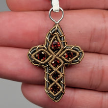 Load image into Gallery viewer, Garnet Cross Pendant Raffle