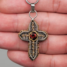 Load image into Gallery viewer, Garnet Cross Pendant Raffle