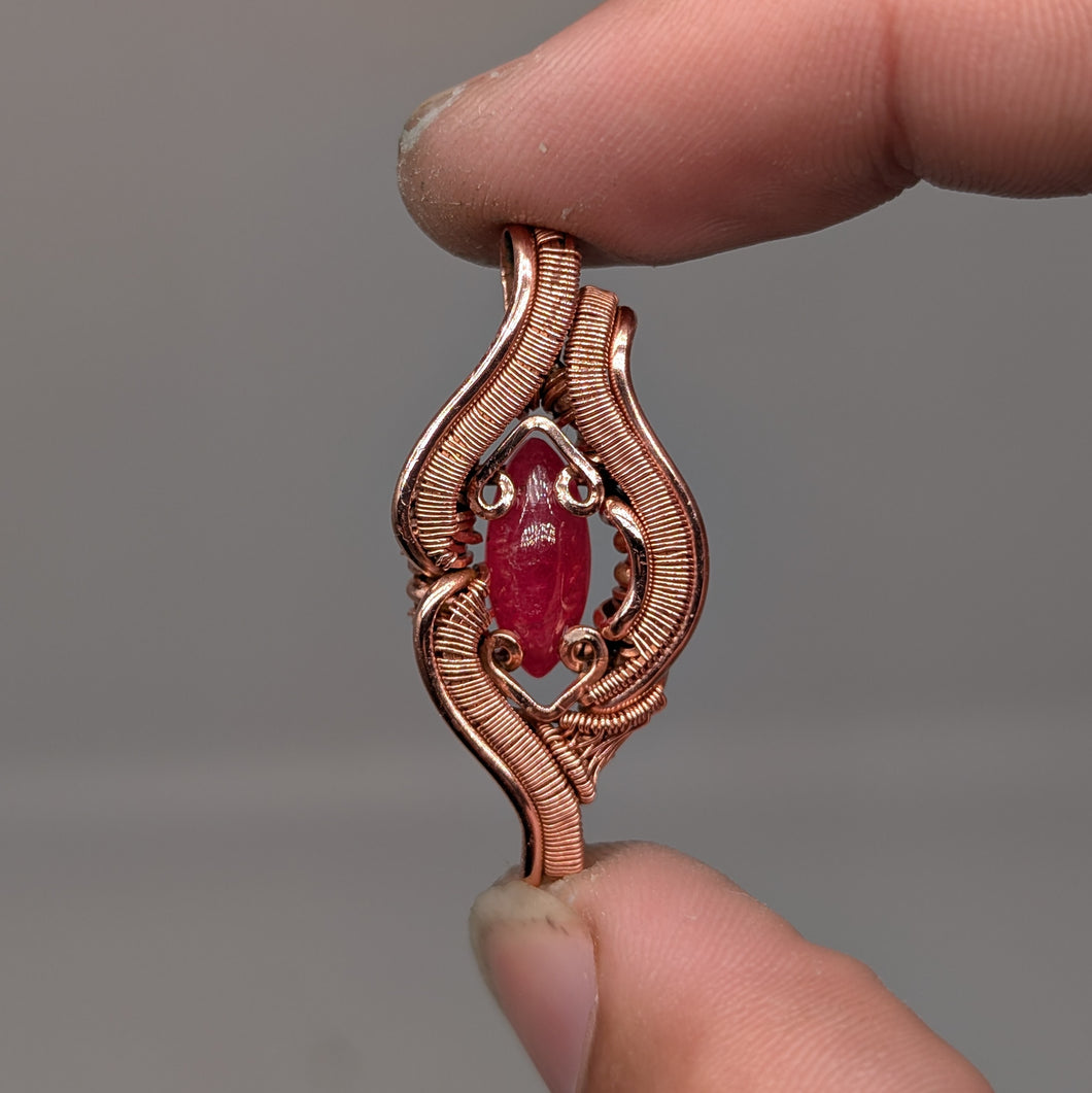 Rhodonite Copper Pendant