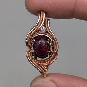Ruby & Moissanite Copper Pendant