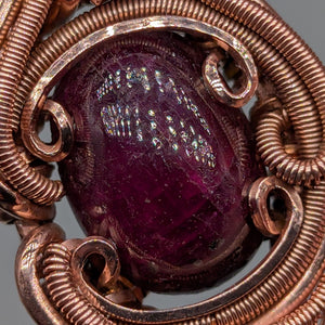 Ruby & Moissanite Copper Pendant