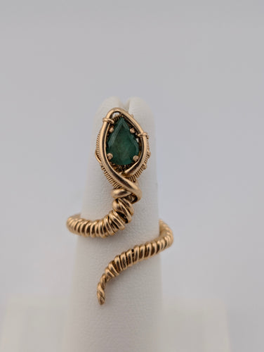 14kGF Emerald Snake Ring