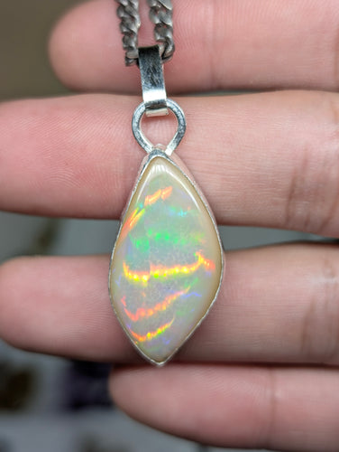 Ethiopian Opal Sterling Silver Pendant