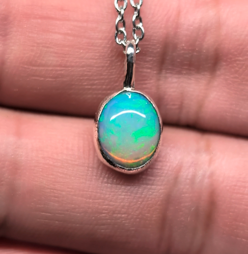 Sterling Silver Opal Pendant
