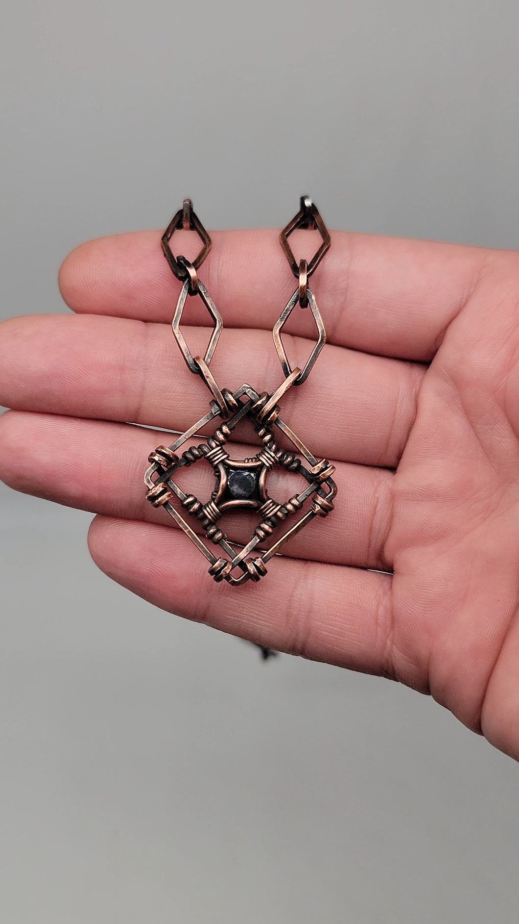 Black Spinel Copper Chain