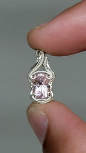 Pink Tourmaline in Sterling Silver Micro Pendant