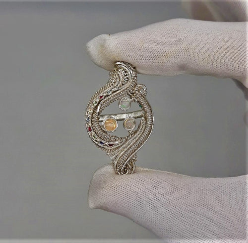 FEARLESS Ring: Opal, Sapphire, Rhodolite