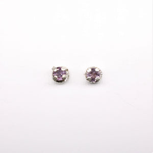 Purple/Gray Spinel Post Earrings